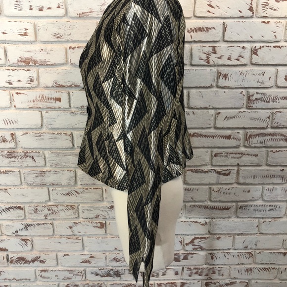 Jones New York Geometric Metallic  Cropped Jacket Holiday Glam NYE Retro - Picture 3 of 8
